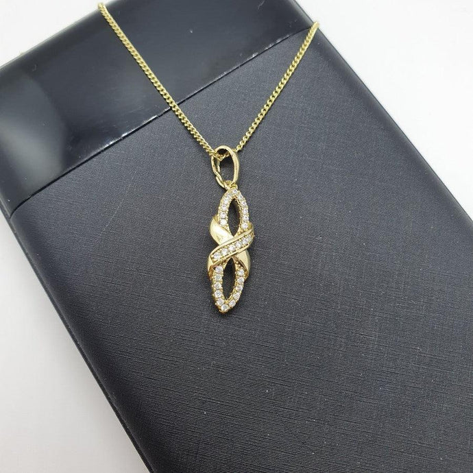 14 K Gold Plated pendant with white zirconium - BIJUNET