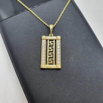 14 K Gold Plated pendant with white zirconium - BIJUNET