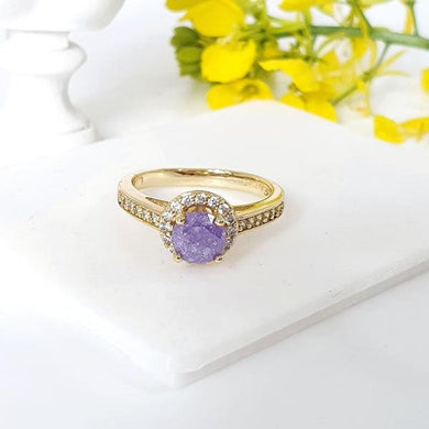 14 K Gold Plated ring with purple zirconium - BIJUNET