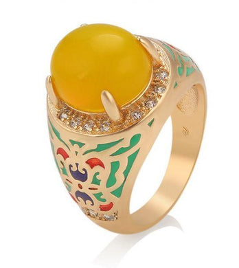 14 K Gold Plated ring with white zirconium - BIJUNET