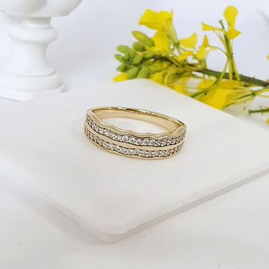 14 K Gold Plated ring with white zirconium - BIJUNET