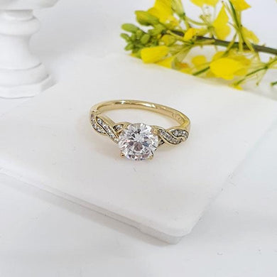 14 K Gold Plated ring with white zirconium - BIJUNET