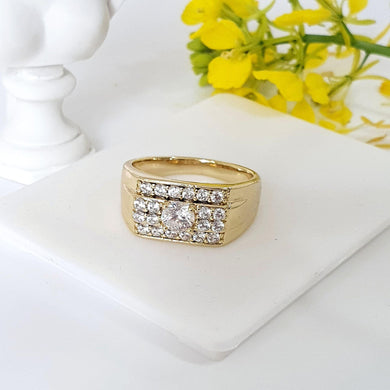 14 K Gold Plated ring with white zirconium - BIJUNET