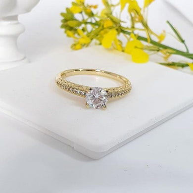 14 K Gold Plated ring with white zirconium - BIJUNET