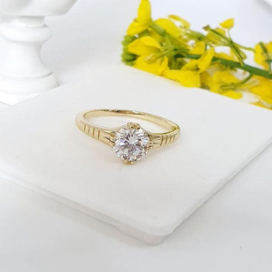 14 K Gold Plated ring with white zirconium - BIJUNET