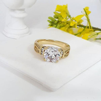 14 K Gold Plated ring with white zirconium - BIJUNET