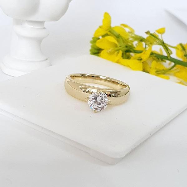 14 K Gold Plated ring with white zirconium - BIJUNET