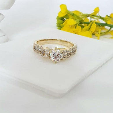 14 K Gold Plated ring with white zirconium - BIJUNET