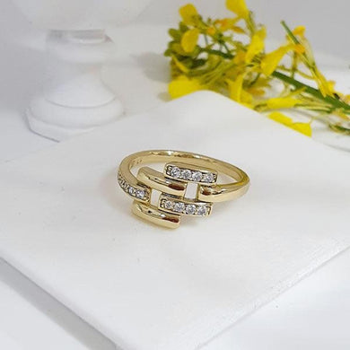 14 K Gold Plated ring with white zirconium - BIJUNET