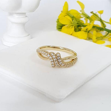 14 K Gold Plated ring with white zirconium - BIJUNET