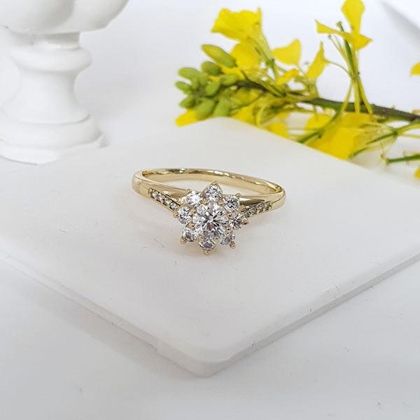 14 K Gold Plated ring with white zirconium - BIJUNET