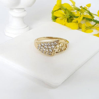 14 K Gold Plated ring with white zirconium - BIJUNET