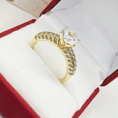 14 K Gold Plated ring with white zirconium - BIJUNET