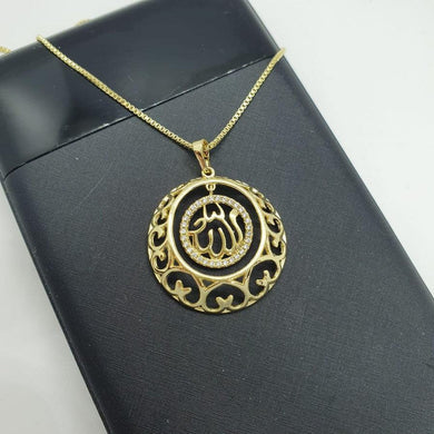 14K Gold Plated pendant with white zirconium - BIJUNET