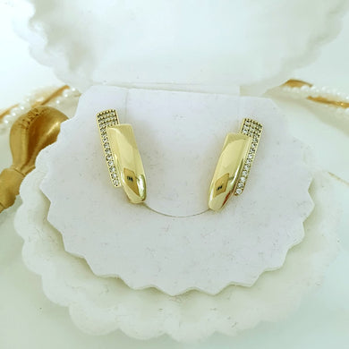 14 K Gold Plated earrings with white zirconia