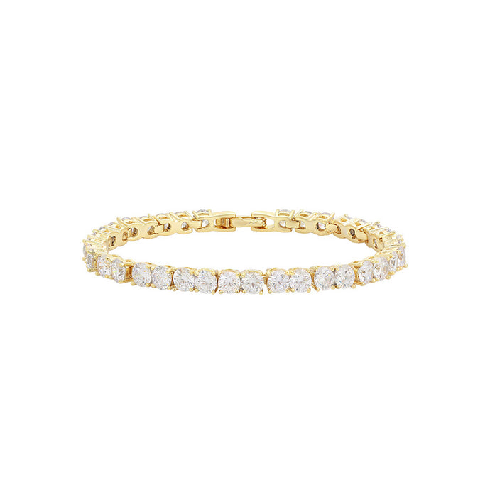 14 K Gold Plated tenis bracelet with white zirconia