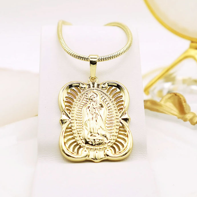 14 K Gold Plated Blessed Virgin Lady of Guadalupe pendant